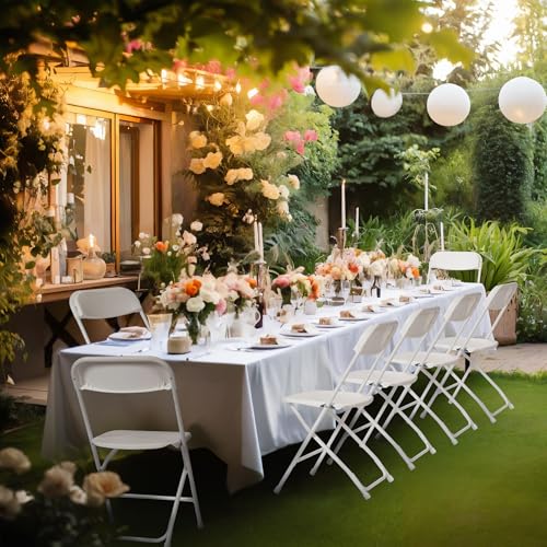 40 PCS Plastic Folding Chair, Portable Commercial Chair, 350 LB Capacity Premium Plastic Folding Chairs, Folding Chair for Wedding Party Outdoor Indoor, Stackable Folding Plastic Chairs White