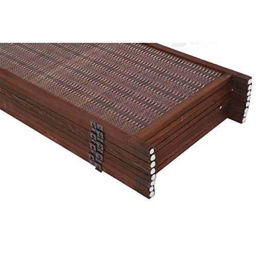 Legacy Decor 6 Panel Room Divider Black Color Wood and Bamboo Weave