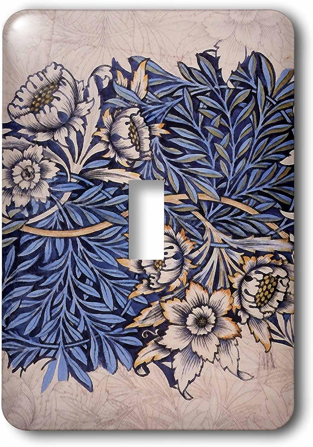 3dRose lsp_243619_1 Image of William Morris Tulip and Willow in Blue and Bone Toggle Switch, Multicolor