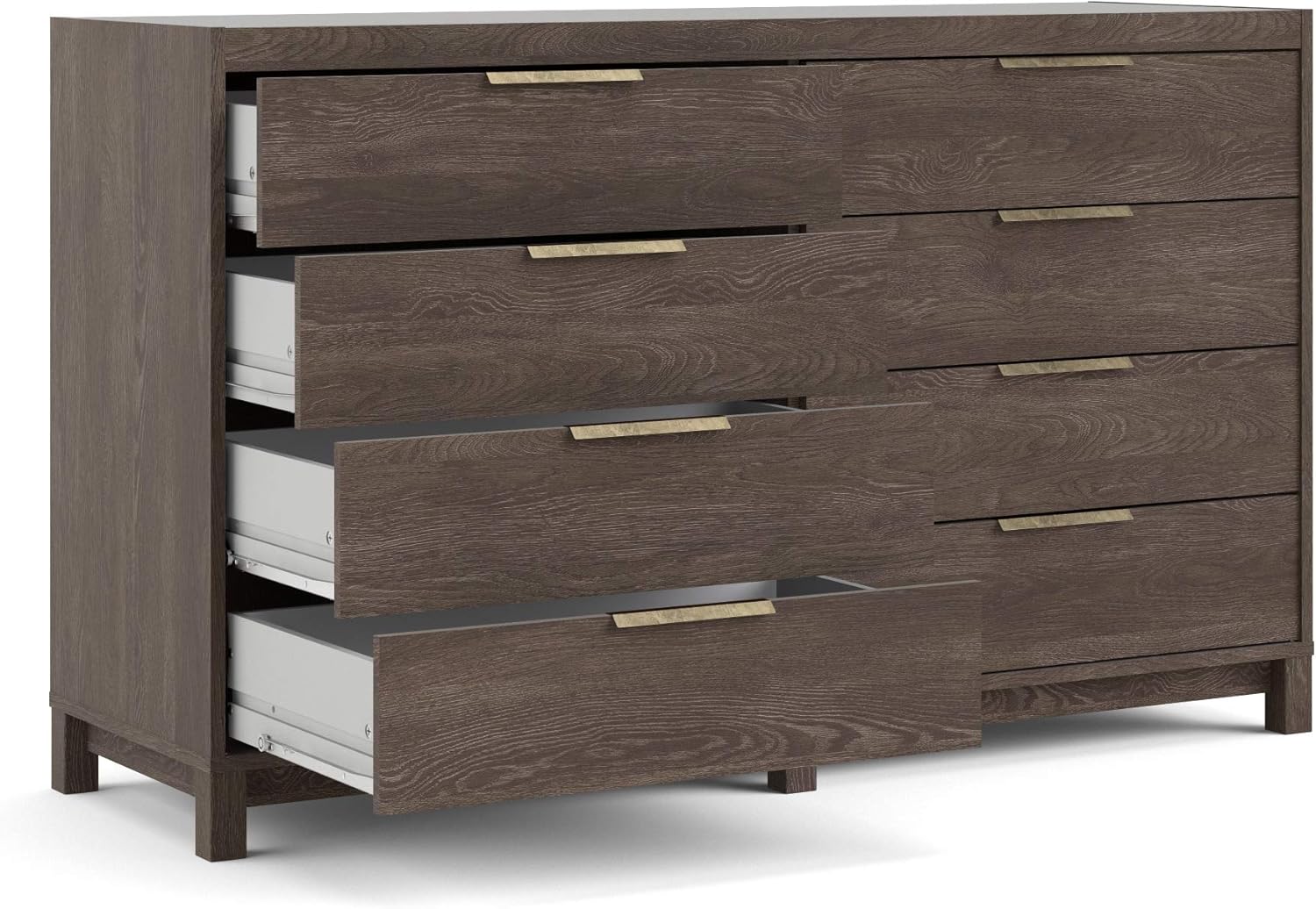 Tvilum Rainier 8 Drawer Double Dresser, Dark Chocolate