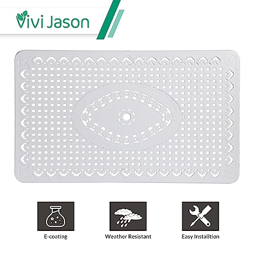 VIVIJASON 7 Pieces Cast Aluminum Outdoor Furniture Dining Set, Include 4 Stationary Chairs, 2 Swivel Dining Chairs and a Rectangle Table with 2