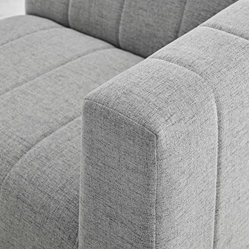 Modway Bartlett Channel Tufted Upholstered Sectional Sofa, 4-Piece L-Shape, Light Gray