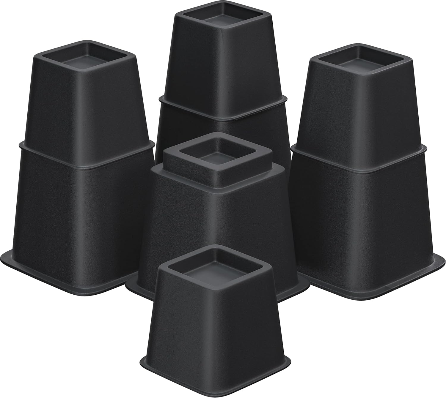 Lufia Bed Risers Heavy Duty, Stackable & Adjustable Bed Furniture Risers, Coming with 4 Small (3
