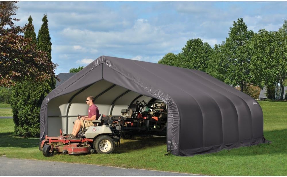 ShelterLogic 80024 Grey 18'x28'x12' Peak Style Shelter