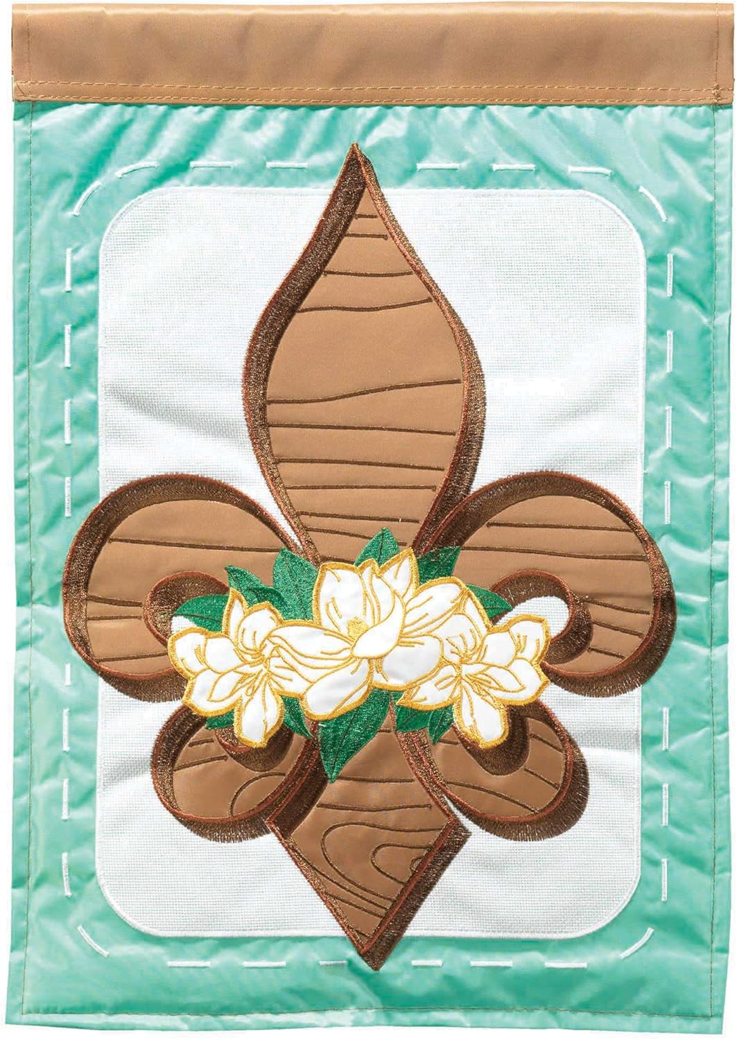 Magnolia Garden Fleur-de-lis Magnolias 13 x 18 Inch Polyester Garden Flag