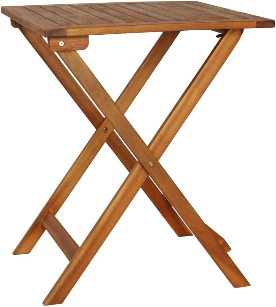 3 Piece Folding Bistro Set with Cushions Solid Acacia Wood, Bistro Outdoor, Bistro Table Set, Sectional Furniture, Outdoor Table and Chair for Yard, Balcony, Porch