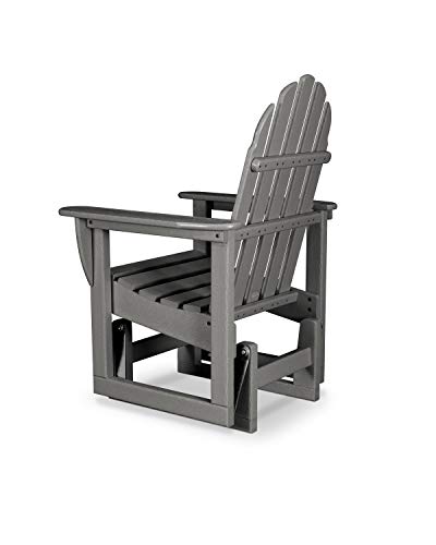 POLYWOOD ADSGL-1TE Classic Adirondack Glider Chair, Teak