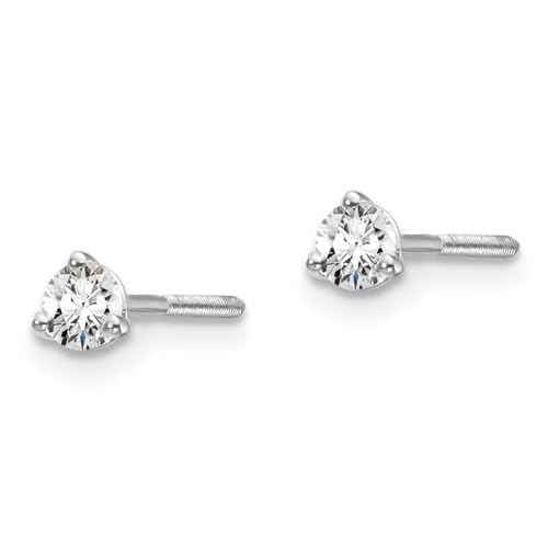 Diamond2Deal 14k White Gold Round Lab Grown Diamond Stud Earrings Fine Jewelry for Women