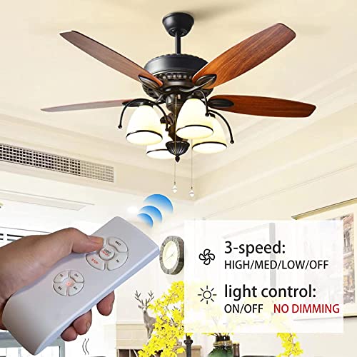 3 Pack Universal Small Size Ceiling Fan Remote Control Kit, Mini Wireless Remote Control and Receiver Kits for Ceiling Fan Lamp