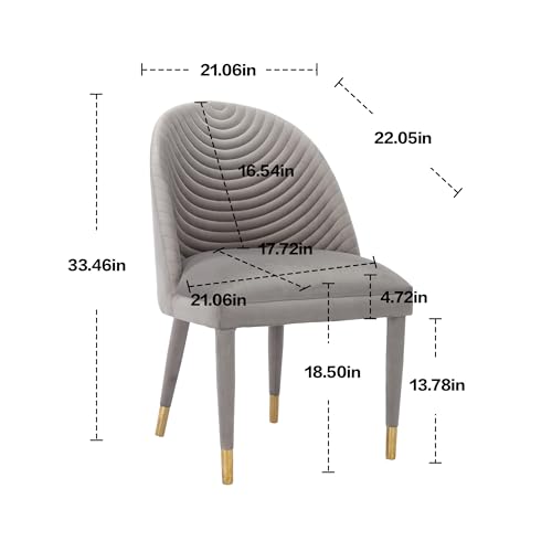 Upholstered Dining Room Chairs Set of 2, Modern Velvet Accent Chairs with Solid Wood Legs, Luxury Tufted Vanity Chairs with Back Leisure Side Chairs for Vanity Kitchen Living Room Bedroom Beige