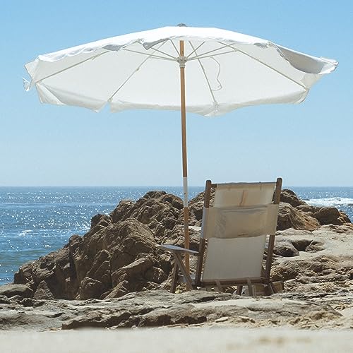 Business & Pleasure Co. Amalfi Umbrella - 7.2' Boho Beach Umbrella - Large & Sturdy Yet Lightweight - UPF 50+ UV-Resistant Canvas