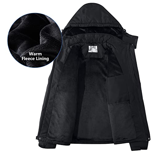 CAMEL CROWN Men's Mountain Waterproof Ski Jackets Warm Winter Snow Coat with Detachable Hood Windproof Rain Jacket