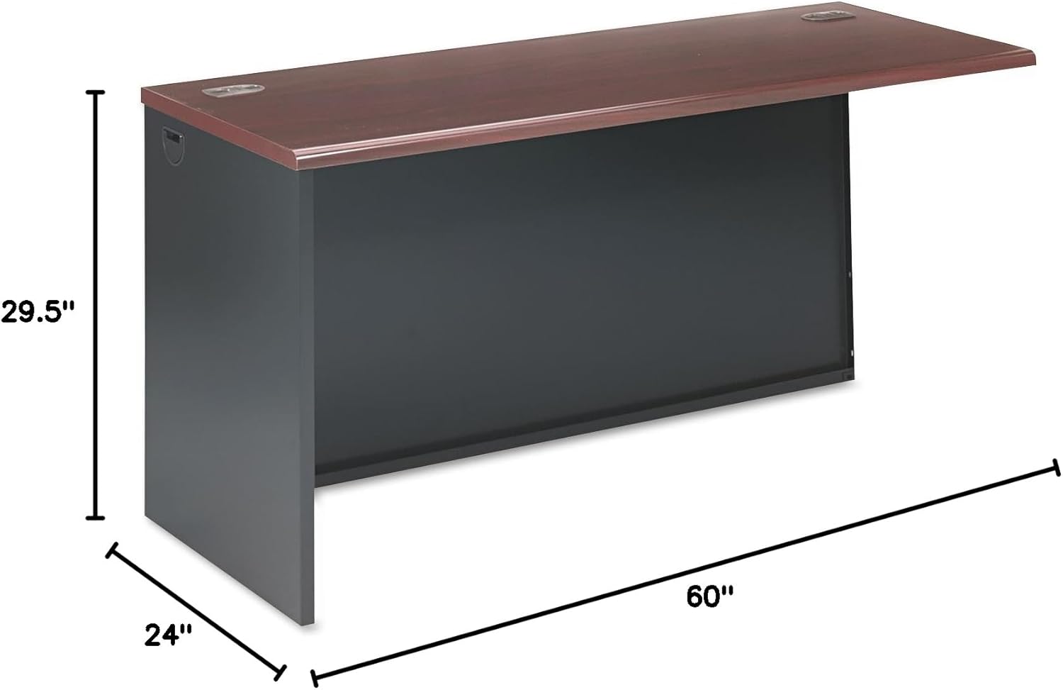 HON 38946LNS 38000 Series Return Shell, Left, 60w x 24d x 29-1/2h, Mahogany/Charcoal
