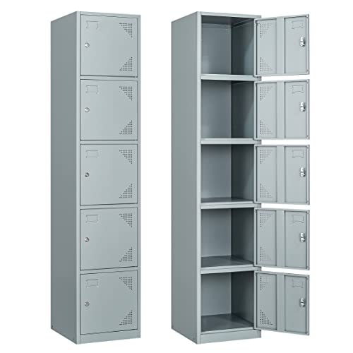 SISESOL Metal Locker Storage Cabinet with Doors and Shelves Metal Lockers with 6 Doors,71