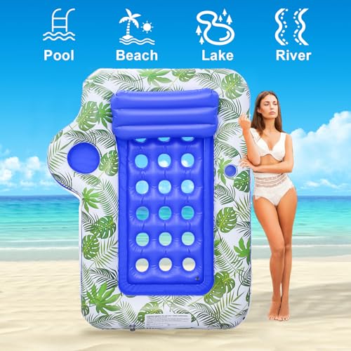 Large Pool Lounger Floats - Inflatable Pool Chair Floating for Adult Pool Floaties and Recliner with Backrest for Lake Float Beach Party
