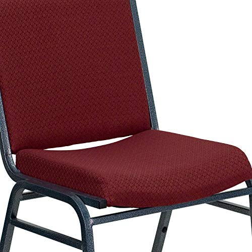 EMMA + OLIVER Heavy Duty Burgundy Patterned Fabric Stack Chair