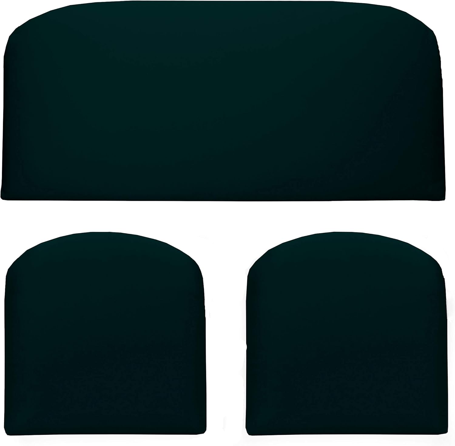 RSH Décor Indoor ~ Outdoor Solid Black 3 Piece Cushion Set - Foam Loveseat Settee & 2 Matching U-Shape Chair Cushions ~ (41