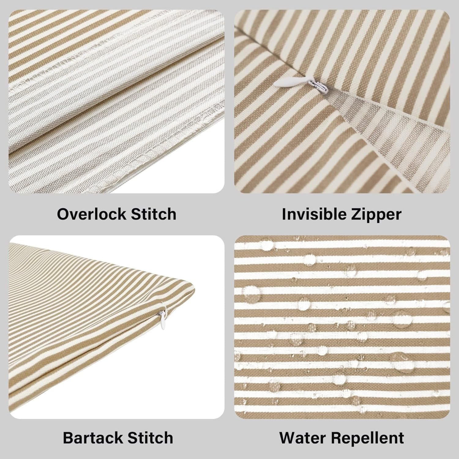 Beige Stripe Havsten Outdoor Slip Covers