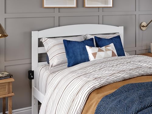 AFI Warren Queen Size Wood Headboard with Attachable Charger in Walnut