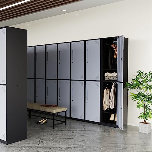 MIIIKO Office Storage Lockers for Employees, 3 Tier Large Metal Locker with Lock and Keys, 71