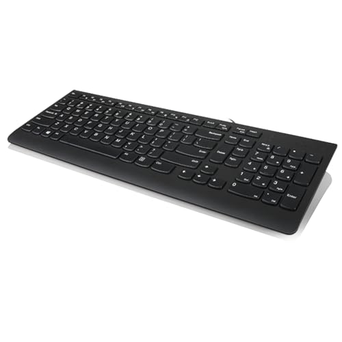Lenovo 300 USB Combo, Full-Size Wired Keyboard & Mouse, Ergonomic, Left or Right Hand Mouse, Optical Mouse, GX30M39606, Black