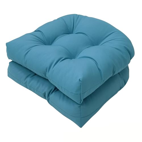 Indoor/Outdoor Seat Patio Cushion, Tufted Chair Seat Cushion, Weather and Fade Resistant Wicker Chair Cushion, Round Corner 19