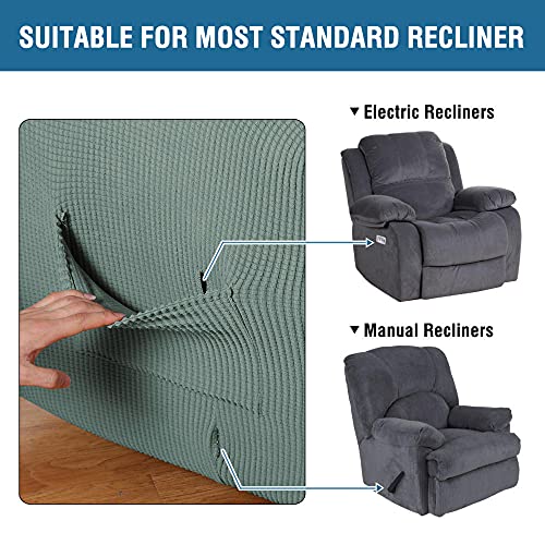 Stretch Recliner Chair Cover Furniture Protector Lazy Boy Couch Cover Recliner Cover Slipcovers with Pockets-White||Single Seat
