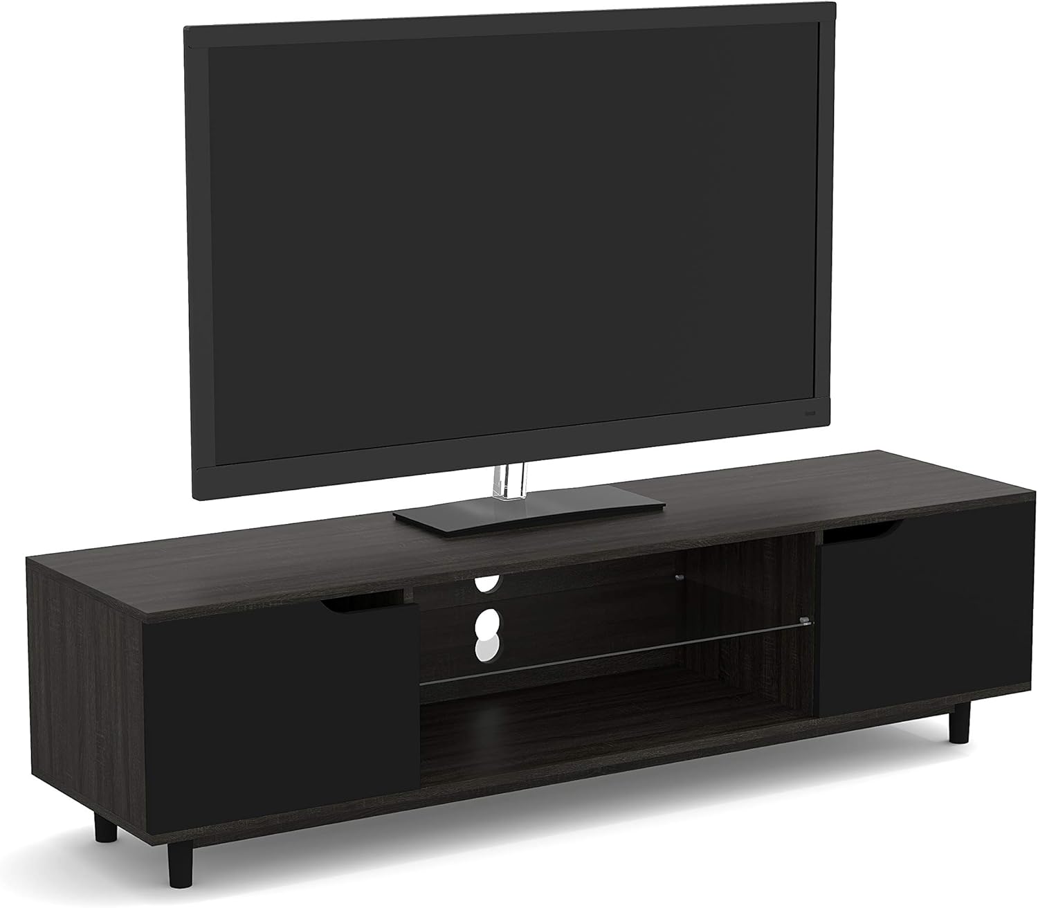 Safdie & Co. Center Table/Tv Console/Entertainment Stand/Media Cabinet, Grey Wood