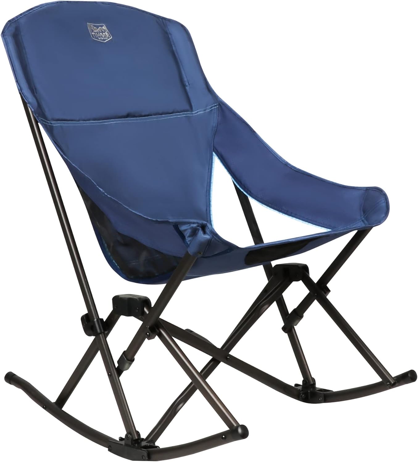 Timber Ridge Capsule Quad Folding Rocker Compact Rocking Camping Chair, 22.83”W x 20.47”D x 18.5”/33.07H, Blue