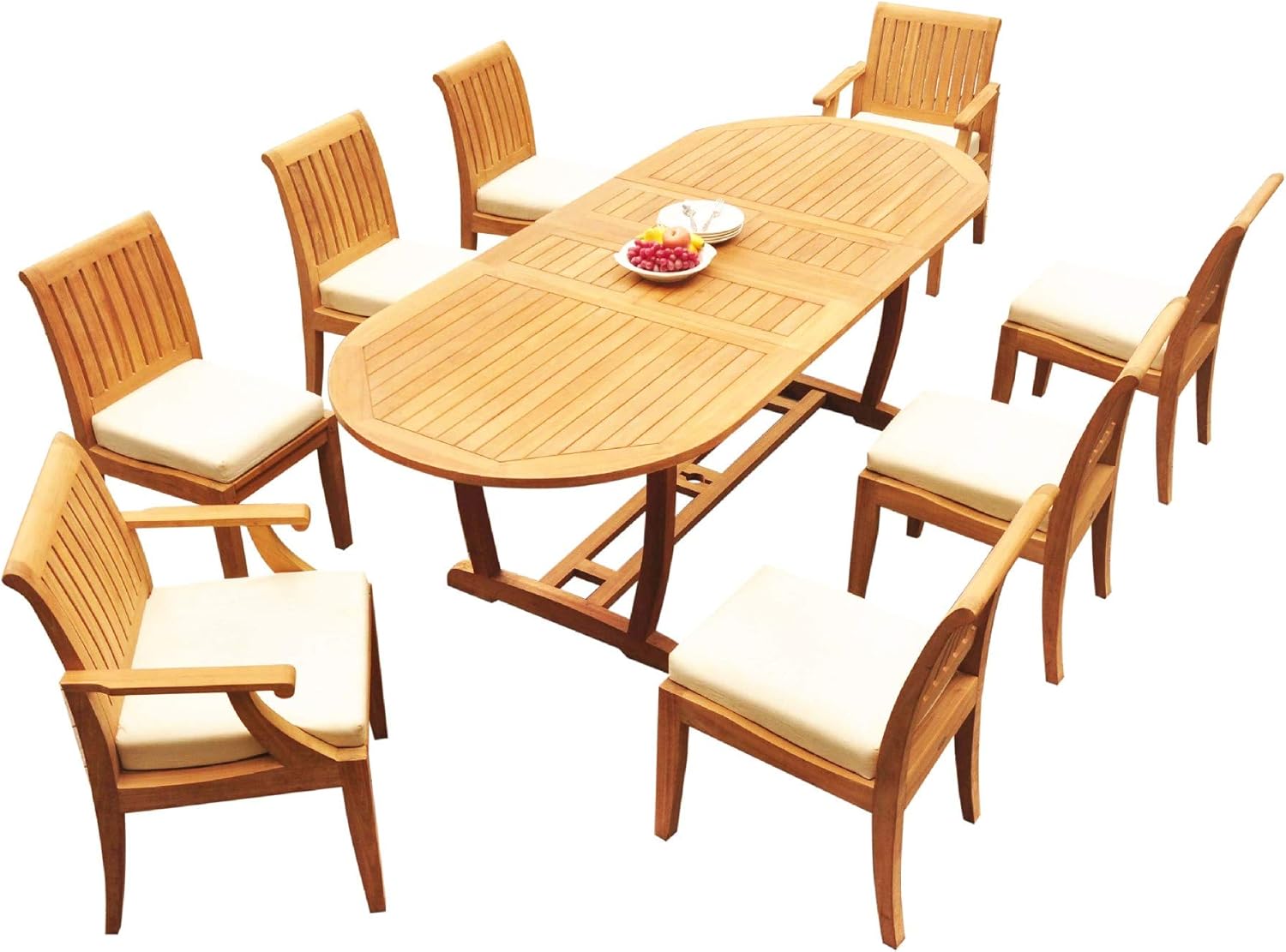 Grade-A Teak Wood 8 Seater 9 Pc Dining Set: 94