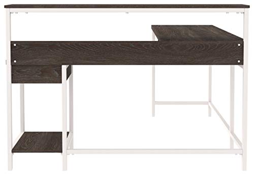 Signature Design by Ashley Camiburg Modern L-Shaped Home Office Desk, Warm Brown