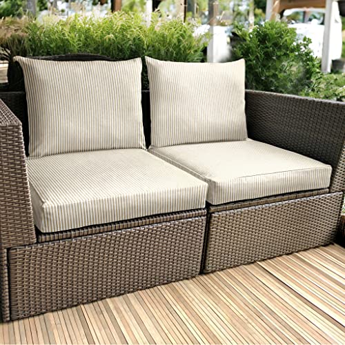 Beige Stripe Outdoor Slip Covers Style