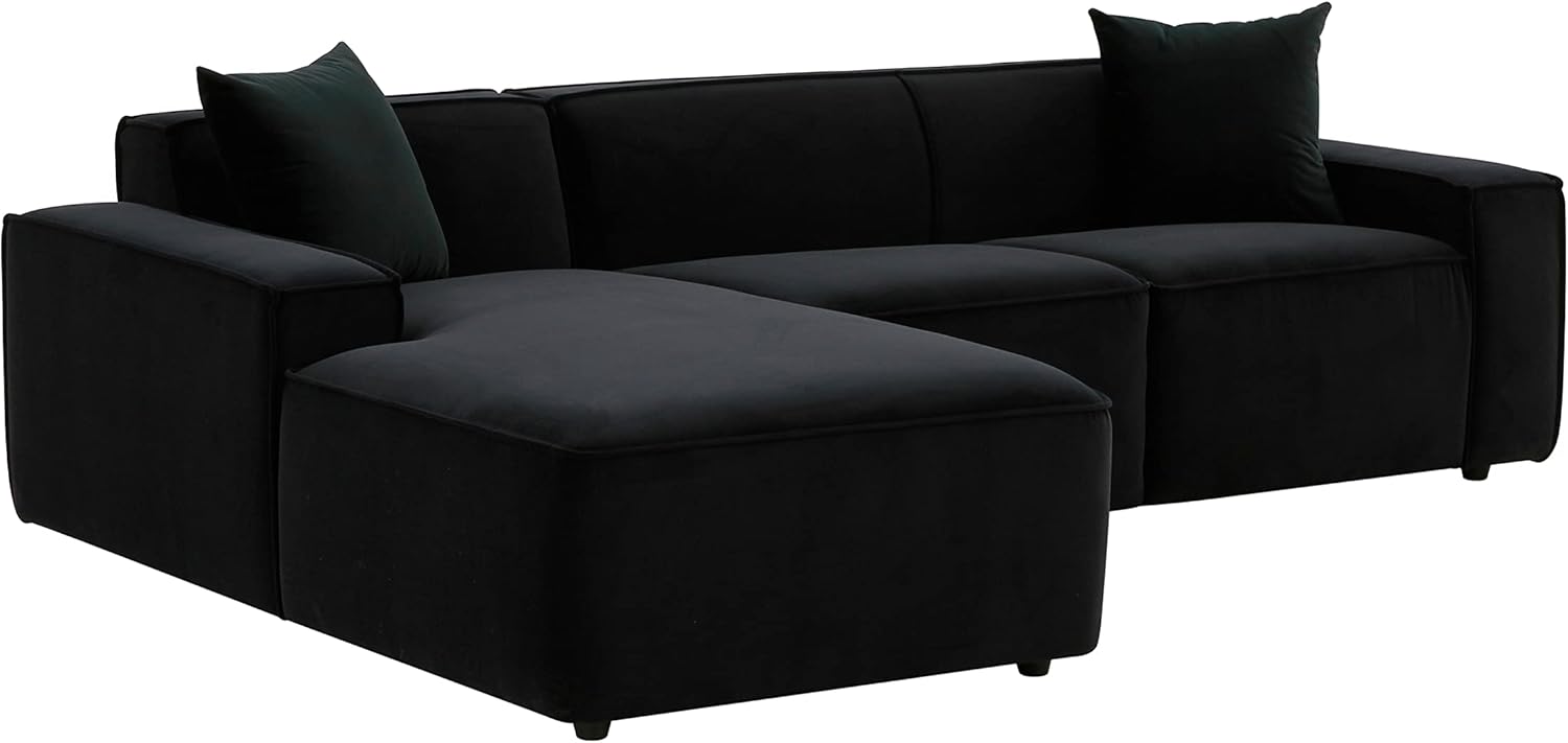 TOV Furniture Olafur Black Velvet Upholstered Sectional - LAF