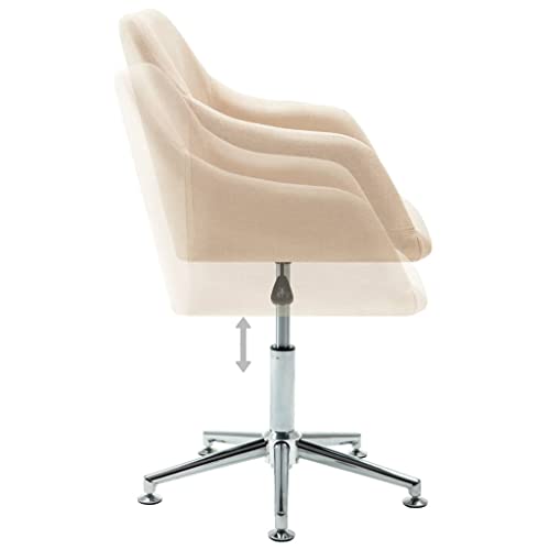 Swivel Dining Chair Cream Fabric,Modern and Stylish Swivel Dining Chair with Ergonomic Design and Height Adjustment Dining Room Furniture
