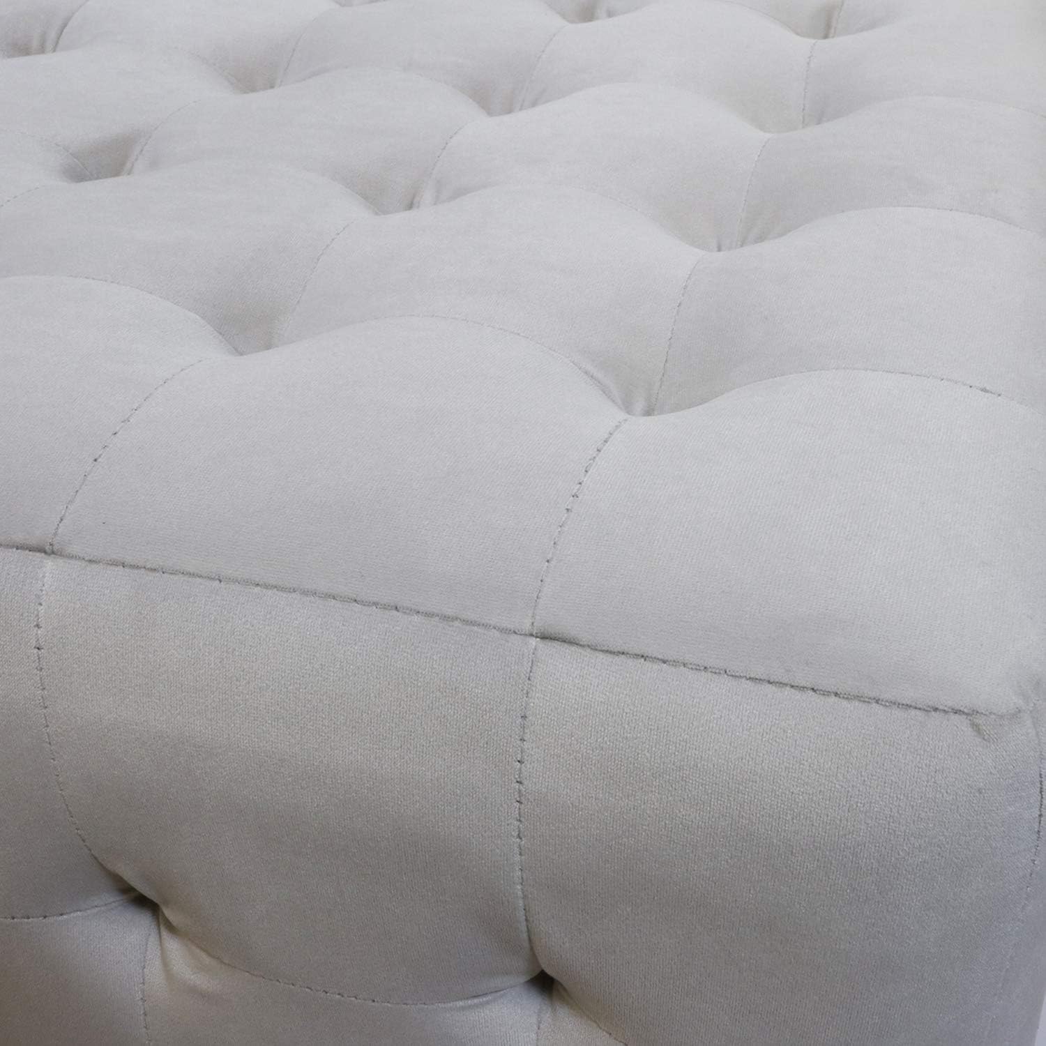 Warehouse of Tiffany Margazi Grey 23-inch Square Tufted Padded Ottoman