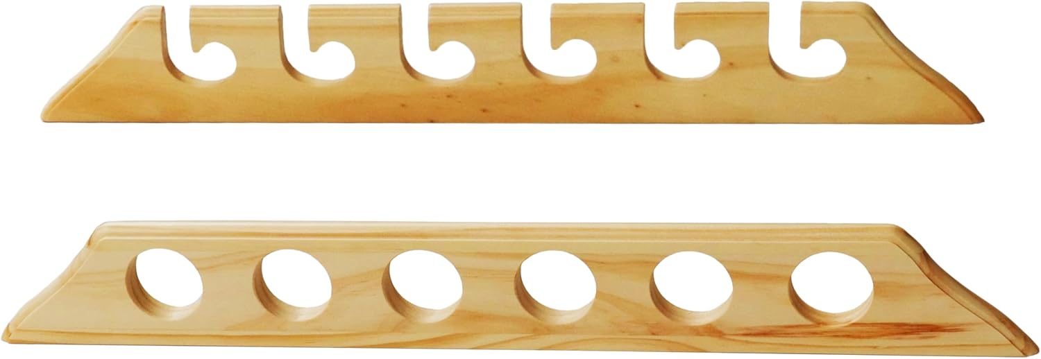 Old Cedar Outfitters Solid Pine Horizontal, Wall Fishing Rod Rack