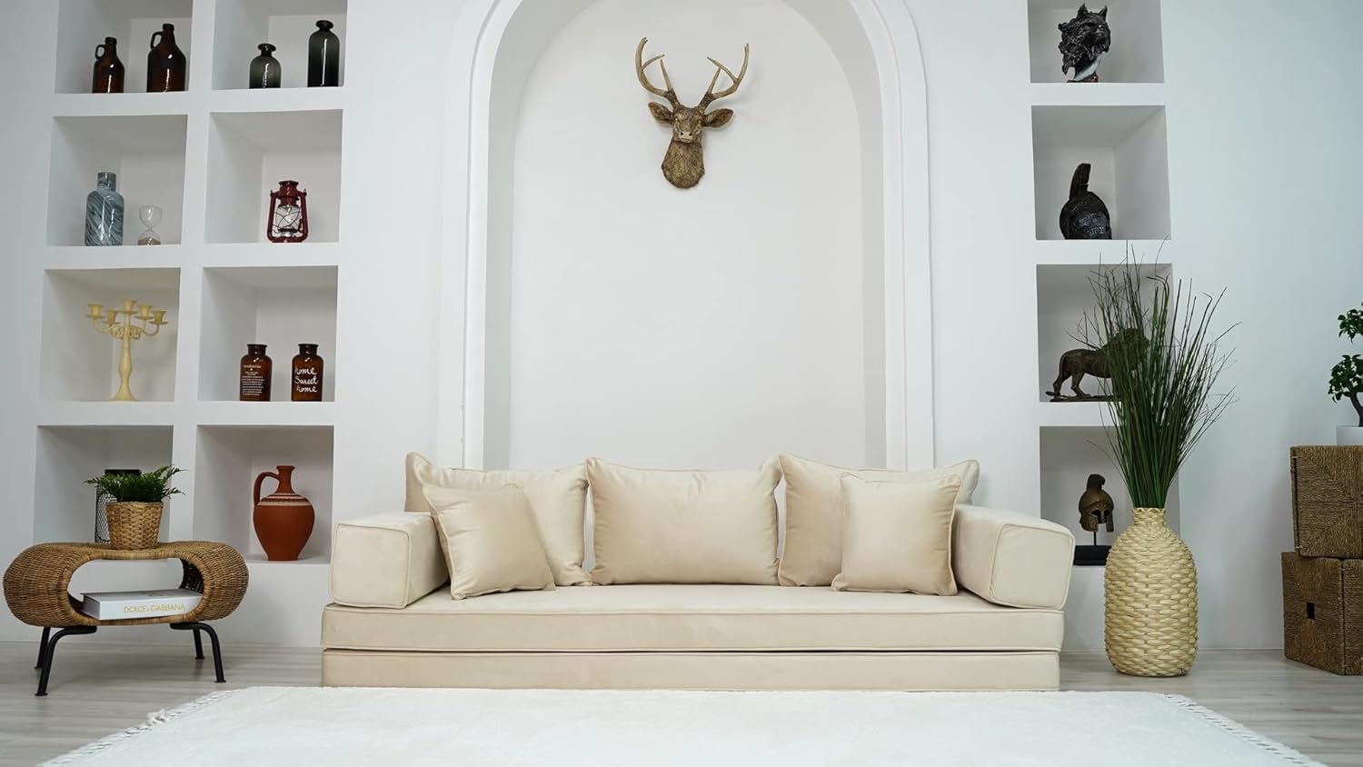 Velvet Floor Sofa, Meditation Sofa, 4