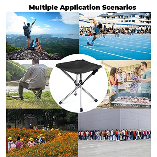 Portable Camping Stool with Side Pocket Camping Seat 12.5in Foldable Comfortable Widening Heightening for Travel Camping Fishing Hiking Gardening Picnic Beach BBQ Outdoor…