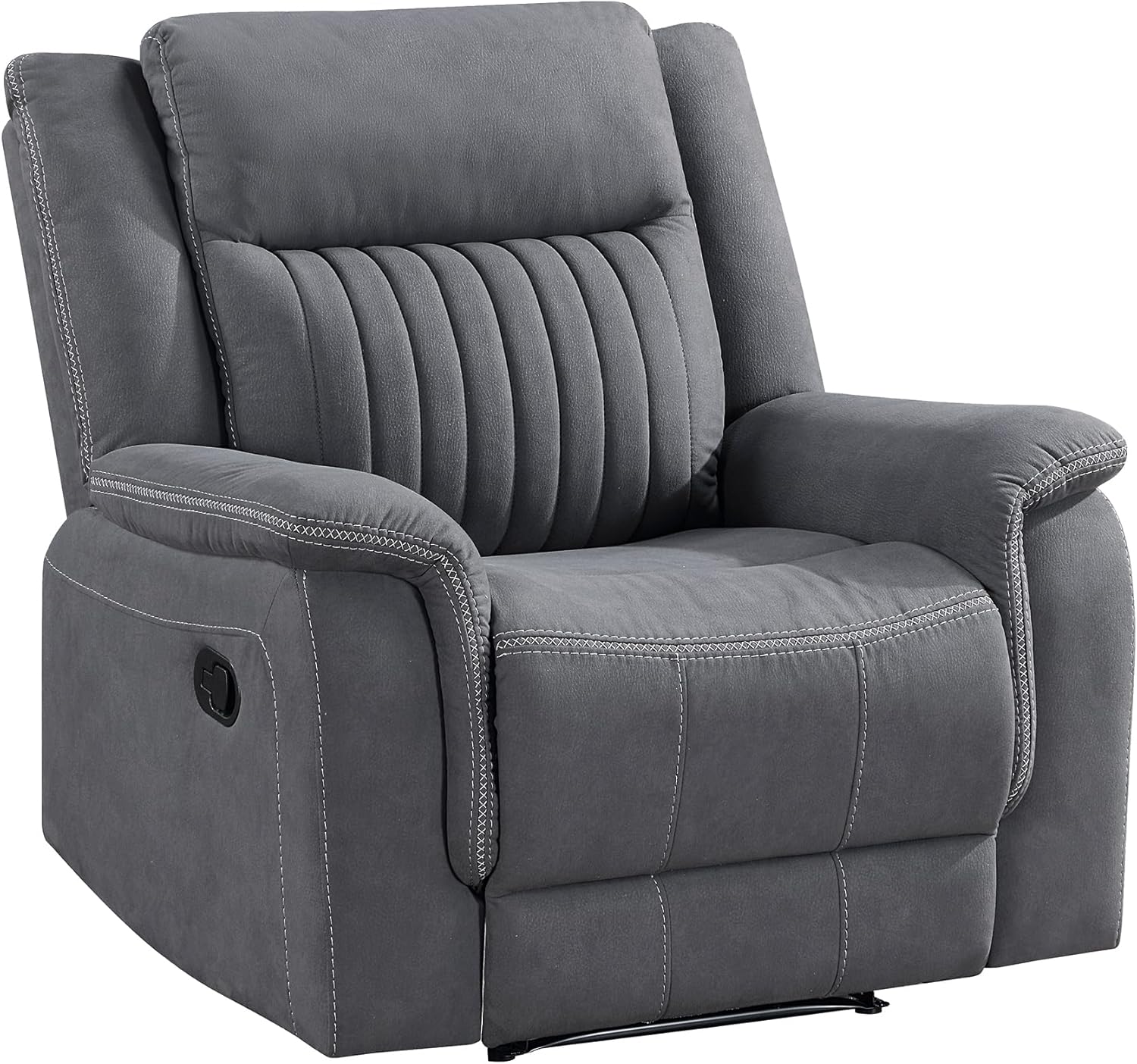 Lexicon Recliner Chair Living Room Reclining Sofa Chair, Home Theater Seating, Wall Hugger Recliner, Manual Recliner Sofa Chair for Living Room/Office/Apartment, Grey