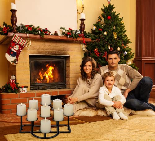 Fireplace Candelabra Fireplace Candle Holder for Inside Fireplace - 6 Arms Gold Candle Stand for Pillar Candles Mantel Floor Wedding Table Centerpieces (Gold, 6 Branch)