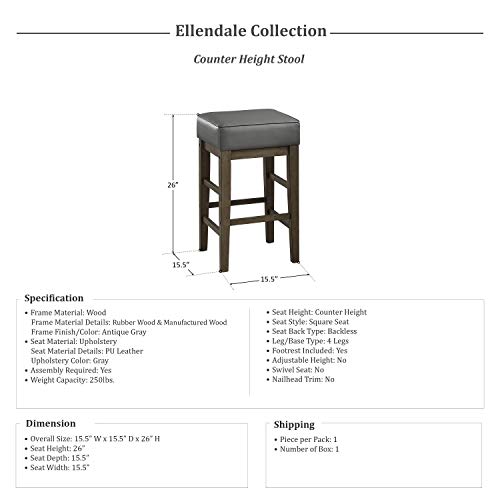 Lexicon Ellendale Counter Height Stool (Set of 2), 26