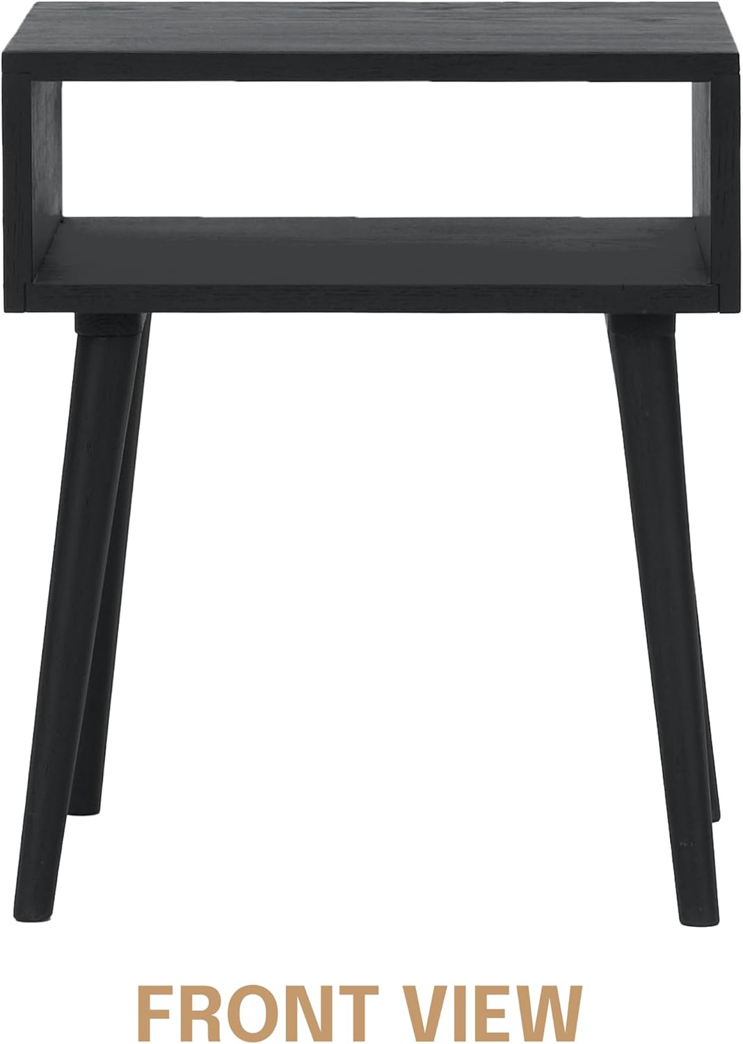 NTC Bundle Ruby Queen Solid Wood Bed Frame with Headboard and Natural Rattan, Solid Oak Zoe Nightstand - Burnt Black