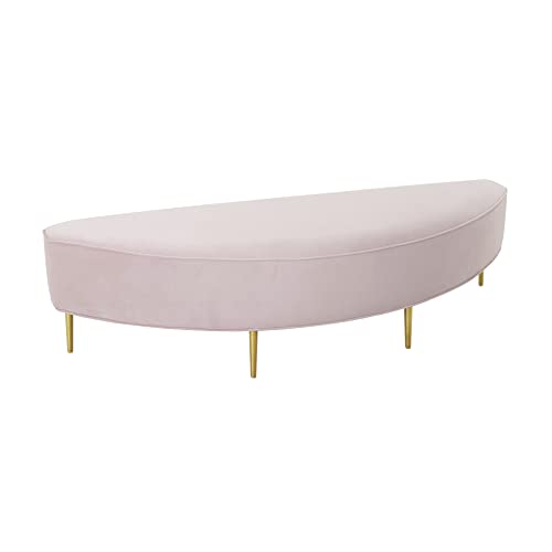 Tov Furniture Bianca Velvet Upholstered Bench (Cream, King)