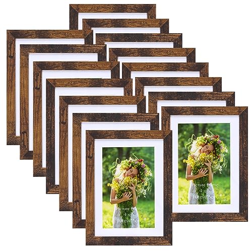 White 8x10 Picture Frame Set of 15, Display Pictures 8x10 with Mat or 9x11 without Mat, Multi Photo Frames for Wall Mounting or Tabletop Display