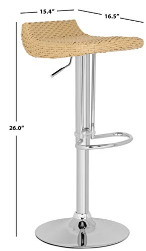 Safavieh Home Collection Juji Wicker Black Adjustable Swivel Gas Lift 24-32.5-inch Bar Stool