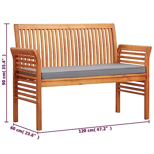 2-Seater Patio Bench with Cushion,Street Bench,Picnic Bench,Entryway Bench,Poolside Bench,Backyard Bench,Armchair,for Garden,Porch,Park,Front Door,Balcony,Outdoor,Lawn,47.2