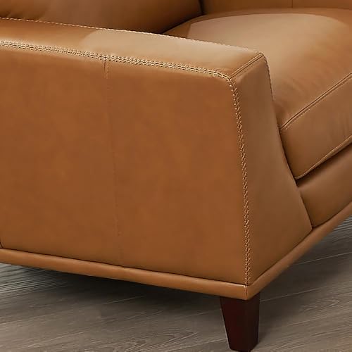 Hydeline Soma Top Grain Leather Chair, Cognac Brown