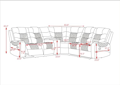 Sofas, 2 Recliner Seat, Brown