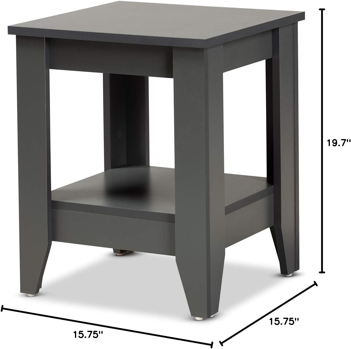 Baxton Studio Audra Grey Finished Wood Living Room End Table