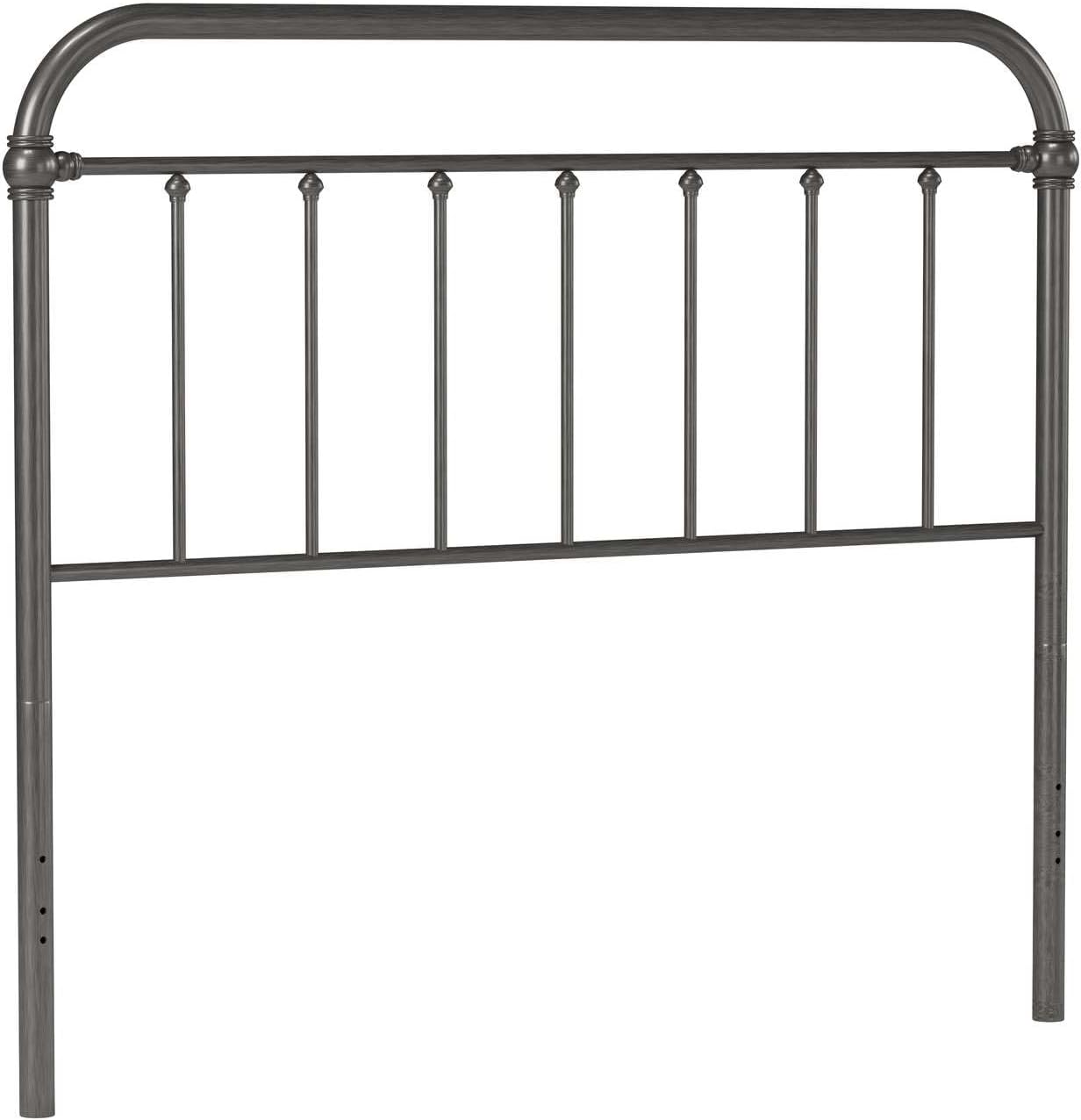 Hillsdale Kirkland Farmhouse Steel Metal Full or Queen Headboard in Gray